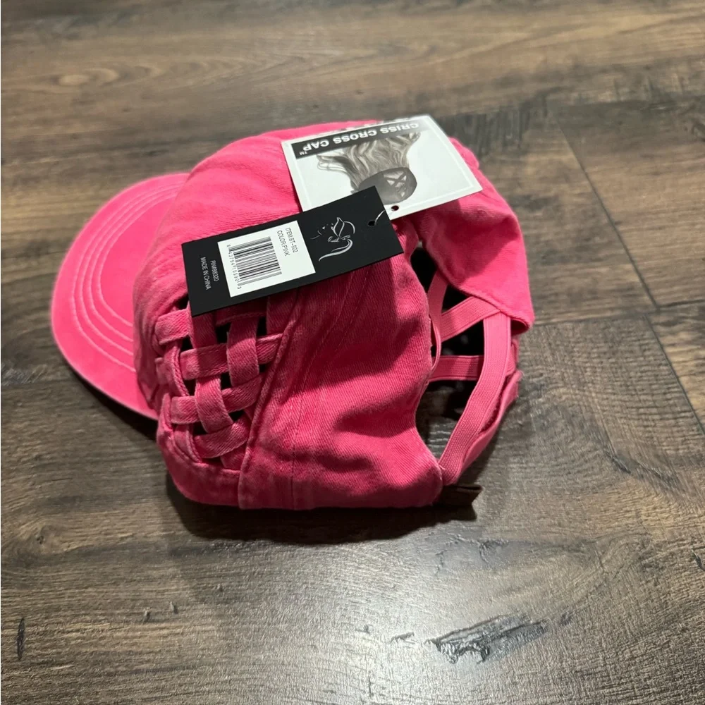 C.C Black Criss Cross Cap - Pink - Picture 4 of 5